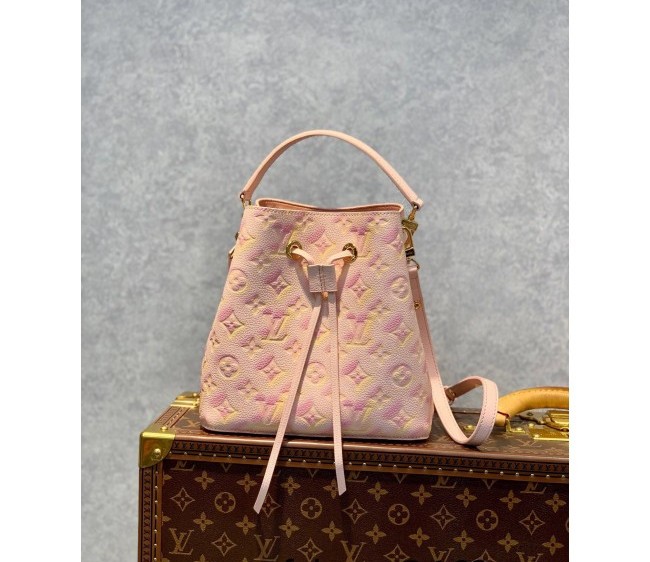 Louis Vuitton NeoNoe BB Bucket Bag in Sprayed and Grained Leather M46174 Pink 2022