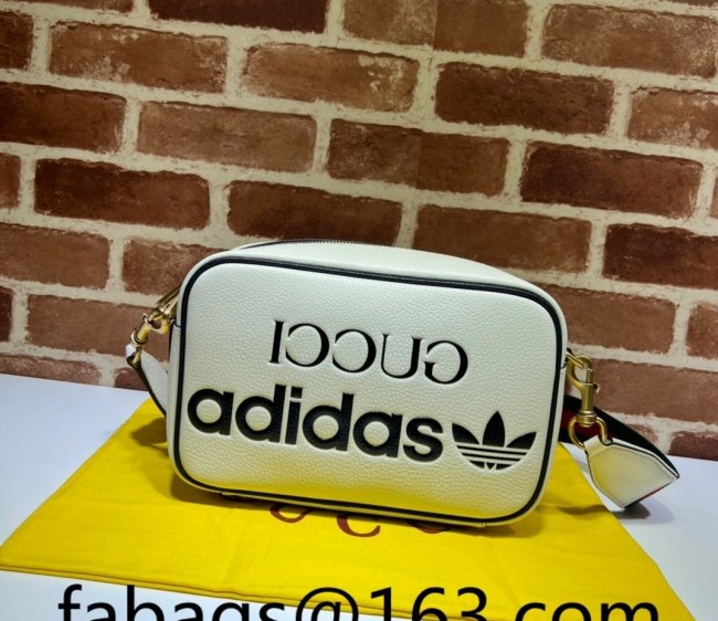adidas x Gucci Leather Small Shoulder Bag 702427 White 2022