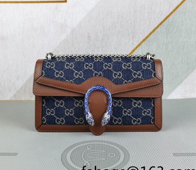 Gucci Dionysus Small Shoulder Bag in Blue GG Denim Jacquard 499623 2022