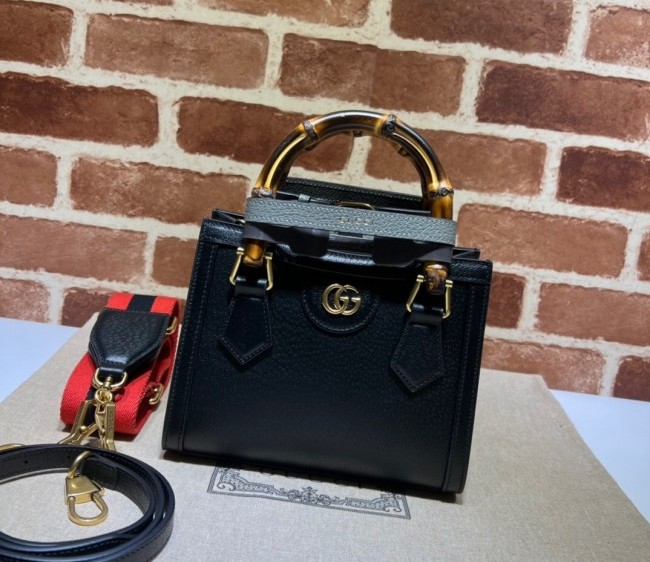 Gucci Diana Leather Mini Tote Bag 702732 Black 2022