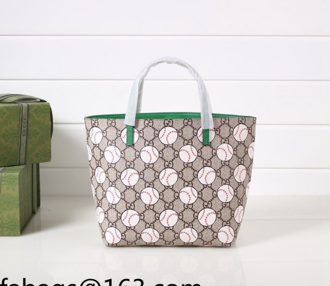 Gucci Children's GG Canvas Tote Bag with Tennis Print 410812 Green 2022 20