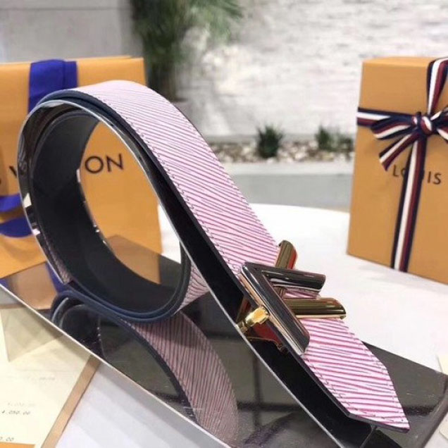 Louis Vuitton LV Twist 30MM Belt Epi Canvas Calfskin Spring/Summer 2018 Collection M9945W, Pink