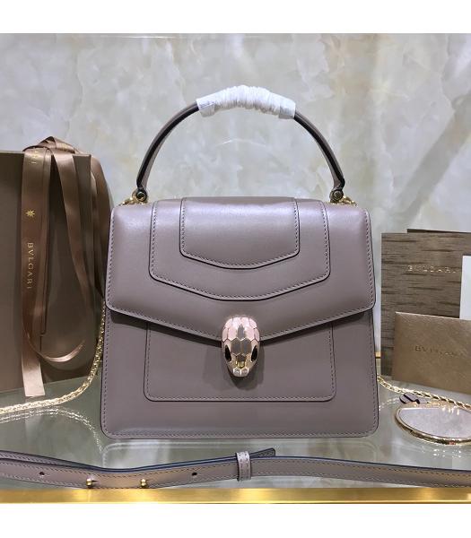 Bvlgari Original Leather Serpenti Forever 20cm Mini Tote Bag Grey