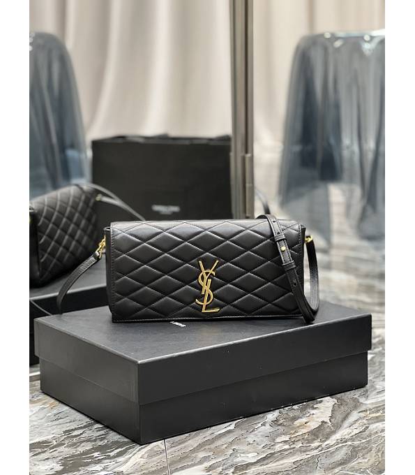 YSL Kate Supple 99 Black Original Lambskin Leather Golden Metal Crossbody Bag
