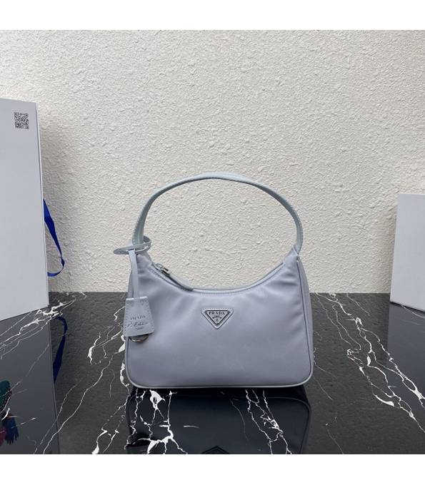 Prada Re-Edition 2000 Grey Original Nylon Mini Hobo Bag