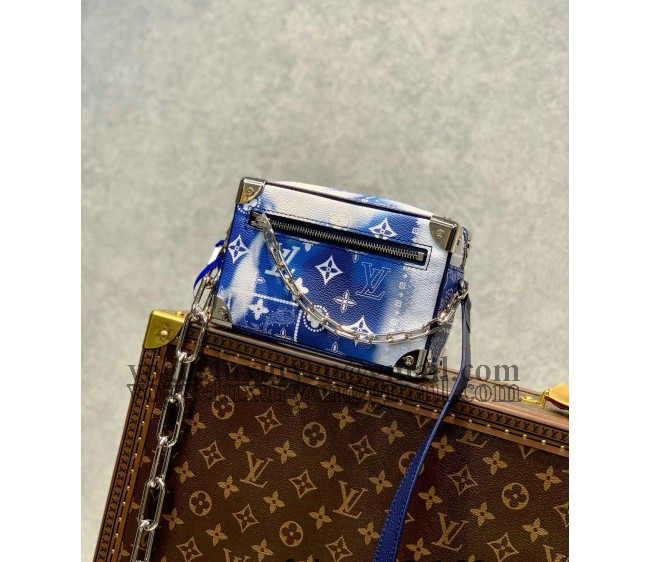 Louis Vuitton Mini Soft Trunk in Blue Monogram Bandana Leather M20557 2022