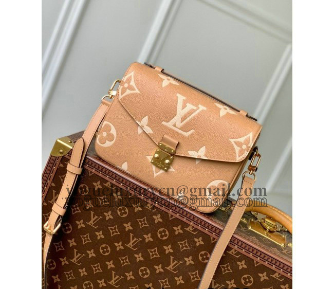 Louis Vuitton Monogram Leather Pochette Metis Bag M45773 Beige 2022