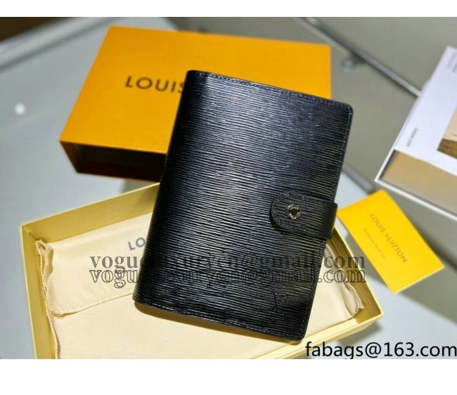 Louis Vuitton Medium Ring Agenda Cover in Black Epi Leather R20202 2022