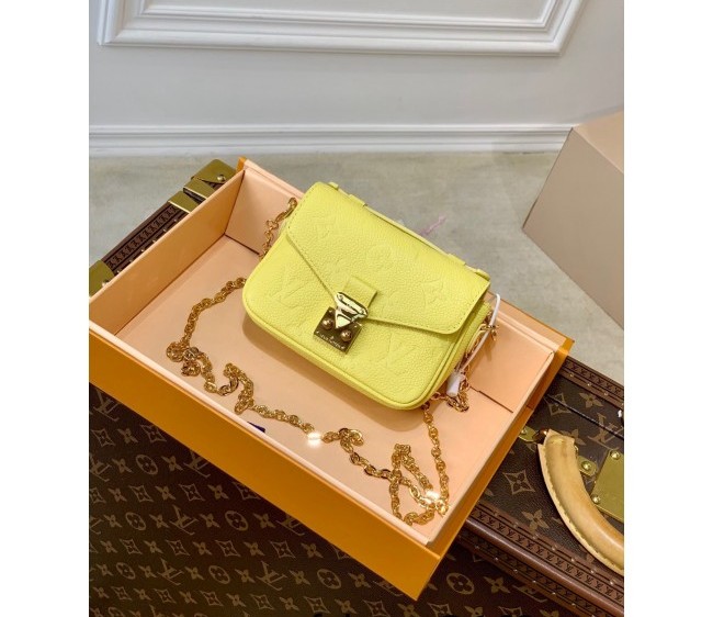 Louis Vuitton Micro Pochette Metis Bag in Monogram Leather M81407 Yellow 2022