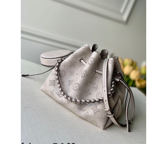 Louis Vuitton Mahina Monogram Perforated Bella Bucket Bag M57070 Light Grey 2022
