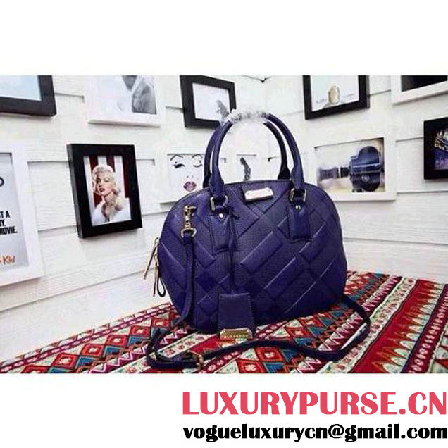 Burberry Small Orchard in Blue Embossed Check Leather (AILEGOU-041306 )