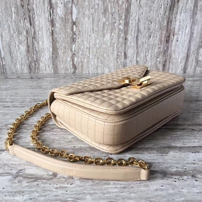 Celine Medium C Bag In Quilted Calfskin 187253 Nude 2018