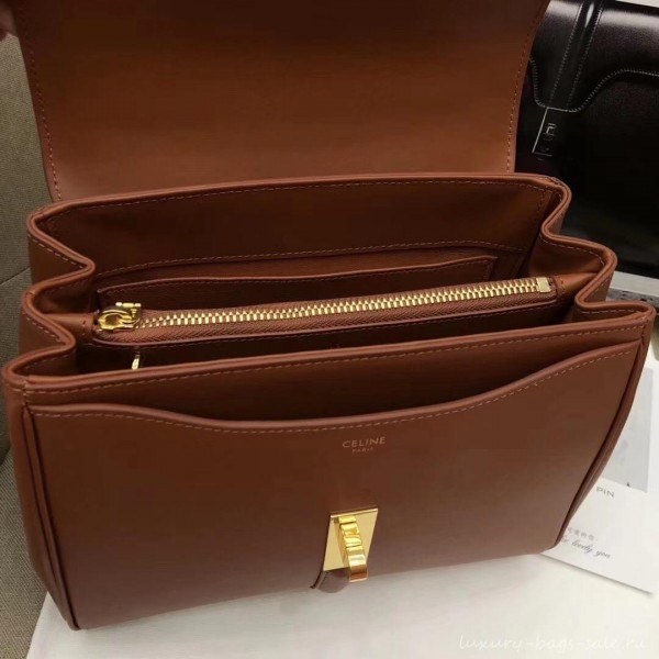 Celine Calfskin Small 16 Bag Brown 188003/188004 2019
