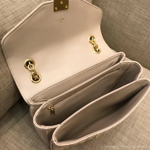 Celine Quilted Calfskin Medium C Bag Beige 187253 2018