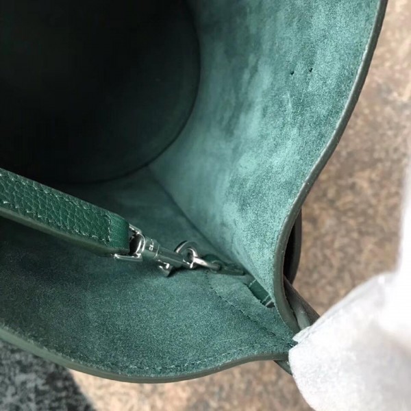Celine Nano Big Bag Bucket Bag in Grained Calfskin 187243 Green 2019