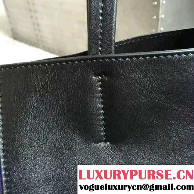 Celine Calfskin Cabas Phantom Shopping Bag Black 2015