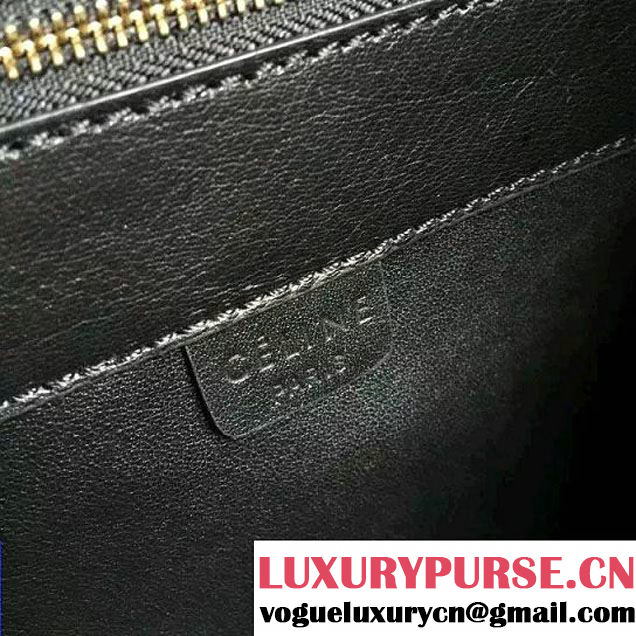 Celine Calfskin Cabas Phantom Shopping Bag Dark Green 2015