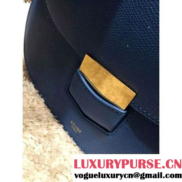 Celine Trotteur Bag In Cobalt Blue Leather Calfskin Fall-2015 (2A193-091120 )