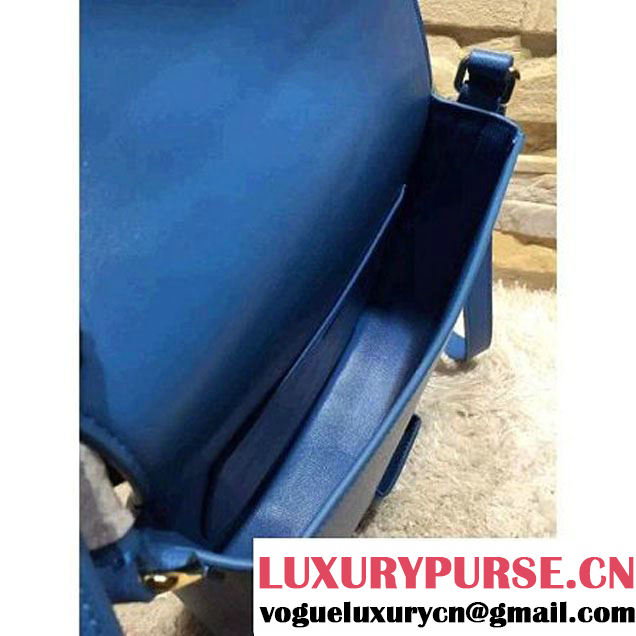 Celine Trotteur Bag In Cobalt Blue Leather Calfskin Fall-2015 (2A193-091120 )