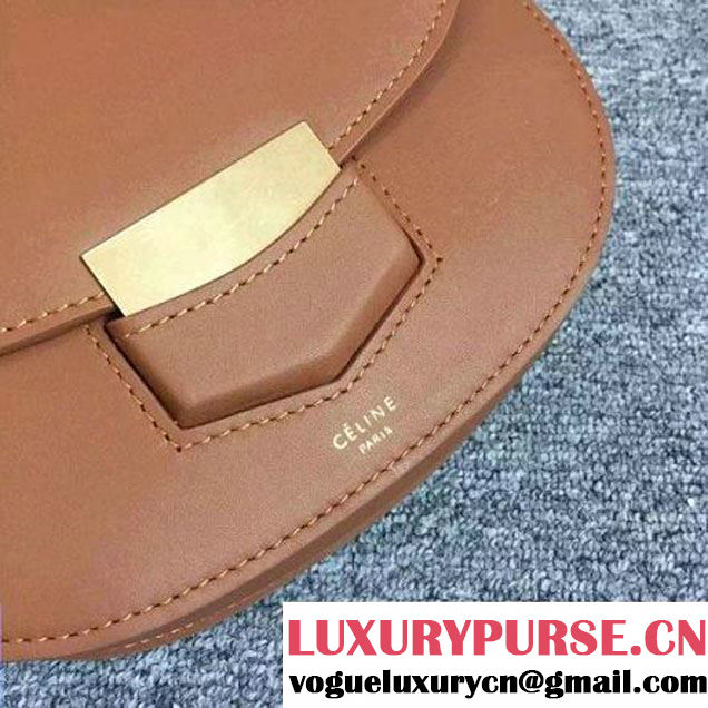 Celine Small Trotteur Bag In Tan Smooth Leather Calfskin Spring 2016 (2A011-121909 )