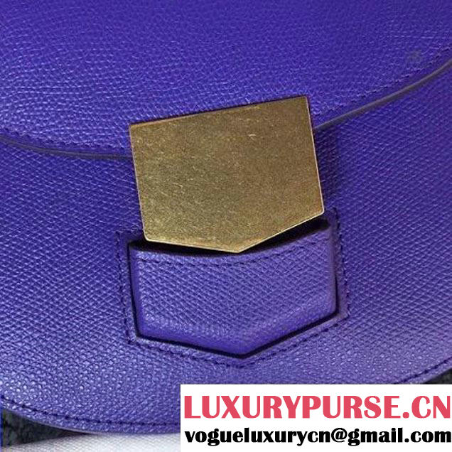 Celine Small Trotteur Shoulder Bag In Royal Blue Grained Calfskin 2016 (2A011-6091703 )