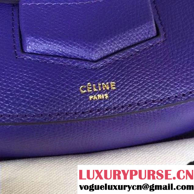 Celine Small Trotteur Shoulder Bag In Royal Blue Grained Calfskin 2016 (2A011-6091703 )