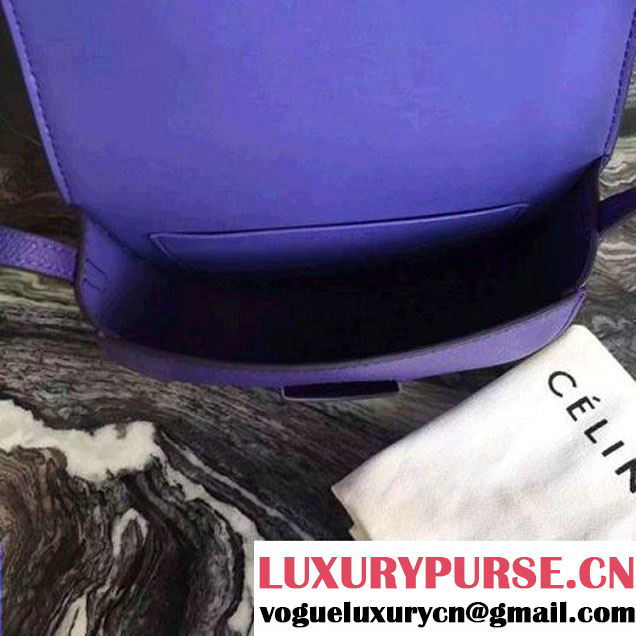 Celine Small Trotteur Shoulder Bag In Royal Blue Grained Calfskin 2016 (2A011-6091703 )