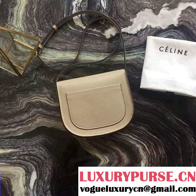 Celine Small Trotteur Shoulder Bag In Beige Grained Calfskin 2016 (2A011-6091704 )