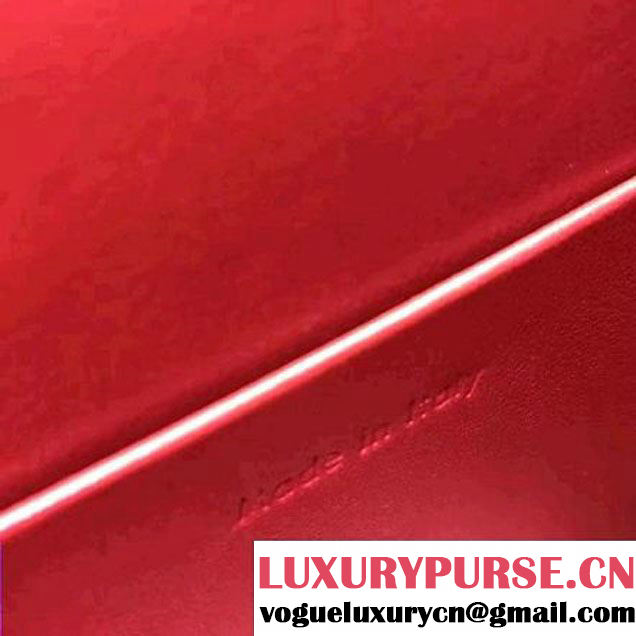 Celine Small Trotteur Shoulder Bag In Calfskin Crocodile Pattern Red Winter 2016 (XLD-6100704 )