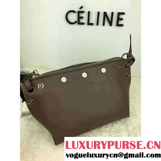 Celine Medium Sailor Bag With Studs In Dark Brown Calfskin Spring 2016 (2A021-6030201 )