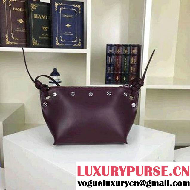 Celine Small Sailor Bag With Studs In Burgundy Calfskin Spring 2016 (2A011-6041922 )