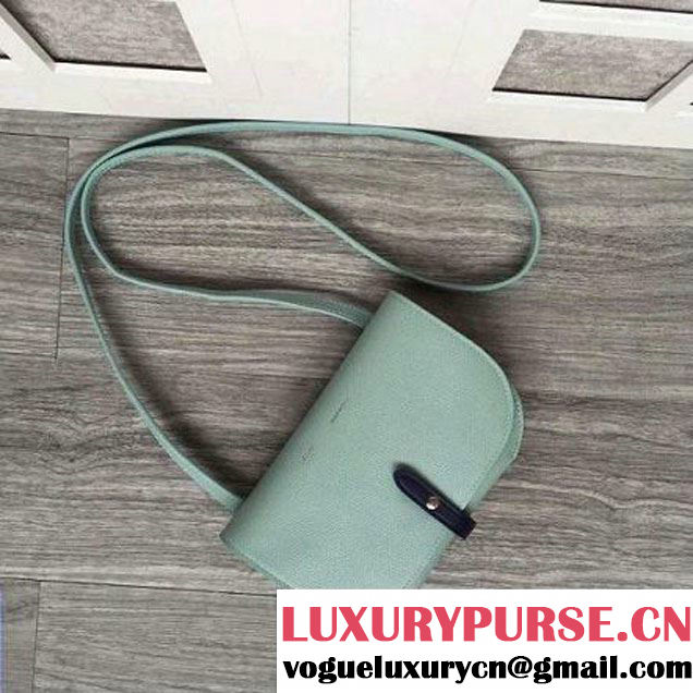 Celine Strap Clutch On Strap In Grained Calfskin Jade/Blue 2016 (2A011-6091715 )