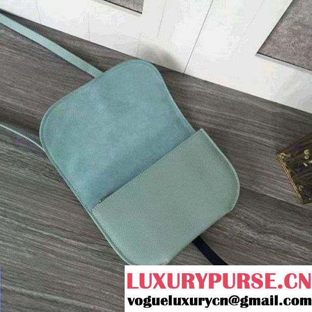 Celine Strap Clutch On Strap In Grained Calfskin Jade/Blue 2016 (2A011-6091715 )