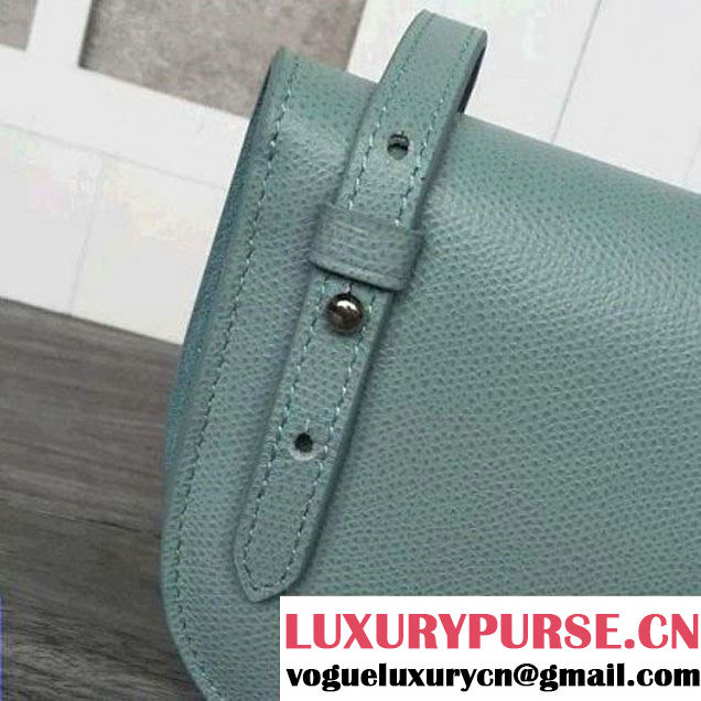 Celine Strap Clutch On Strap In Grained Calfskin Jade/Blue 2016 (2A011-6091715 )