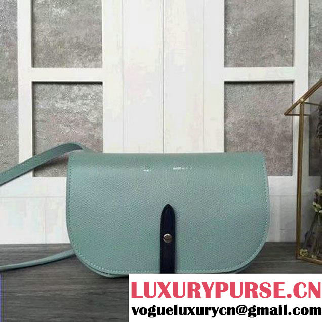 Celine Strap Clutch On Strap In Grained Calfskin Jade/Blue 2016 (2A011-6091715 )