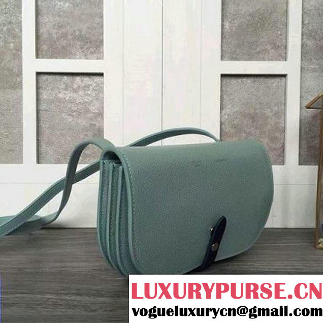 Celine Strap Clutch On Strap In Grained Calfskin Jade/Blue 2016 (2A011-6091715 )