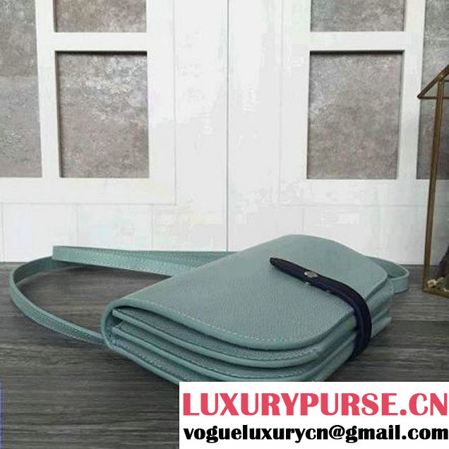 Celine Strap Clutch On Strap In Grained Calfskin Jade/Blue 2016 (2A011-6091715 )