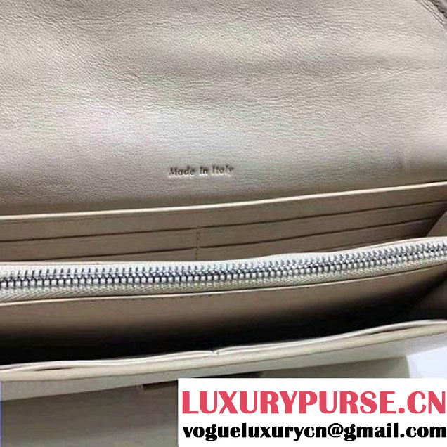 Celine Trotteur Clutch In Off-White Grained Calfskin 2017 (1A021-7040701 )