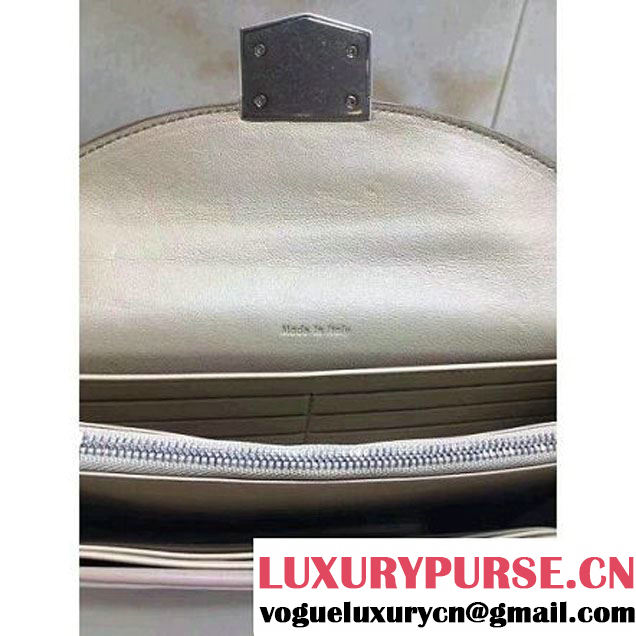 Celine Trotteur Clutch In Beige Grained Calfskin 2017 (1A021-7040702 )
