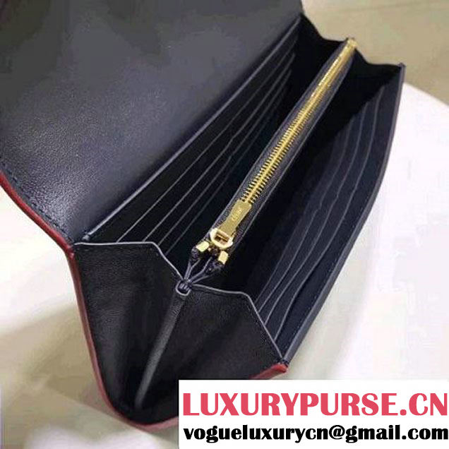 Celine Trotteur Clutch In Blue/Red Smooth Calfskin 2017 (1A021-7040704 )