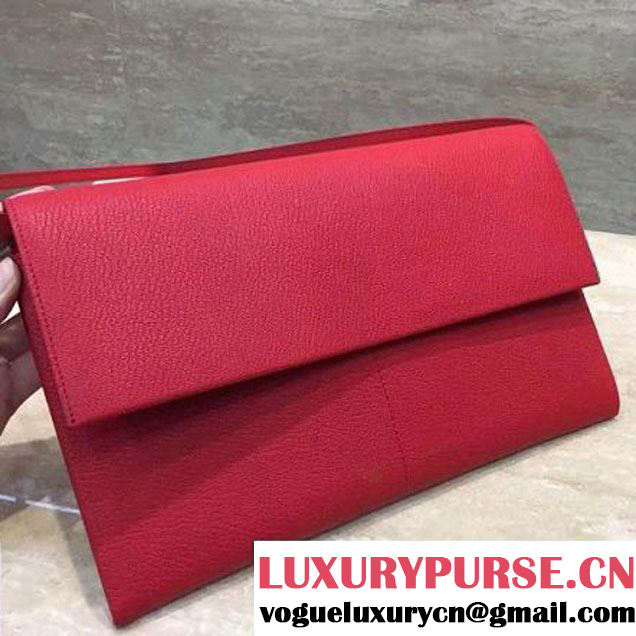 Celine Folded Clutch in Shiny Goatskin Red 2017 (1A021-7070318 )