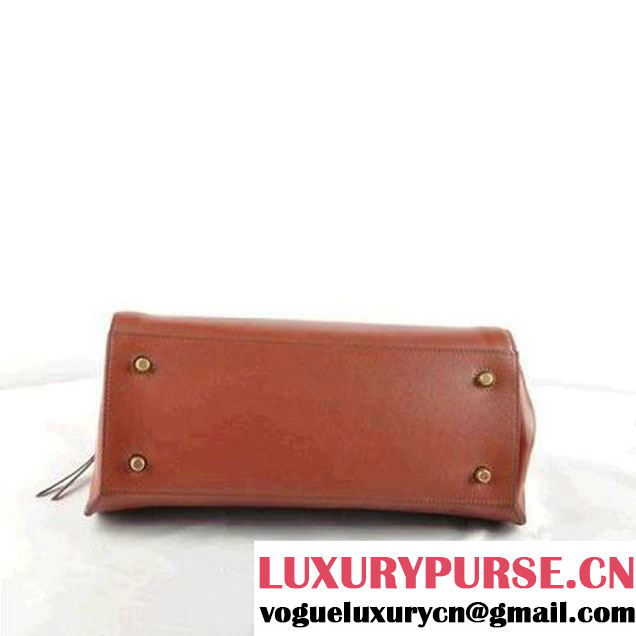 CELINE EDGE BAG MEDIUM IN CALFSKIN DARK BROWN 520 (SKU: #135596 ) (SKU: #135596 )