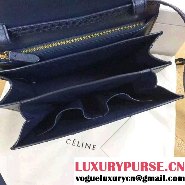 Celine Python Leather Classic Box Bag Royal Blue 2015