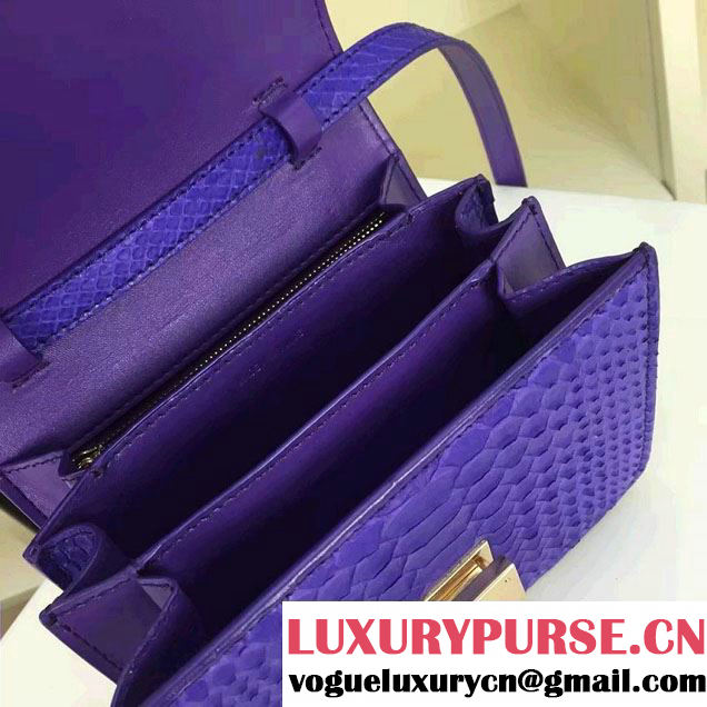 Celine Python Leather Classic Box Small Bag Blue 2016