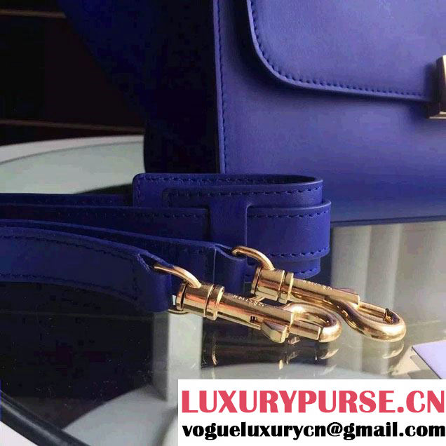 Celine Trapeze Small/Medium Tote Bag in Original Calfskin Leather Blue