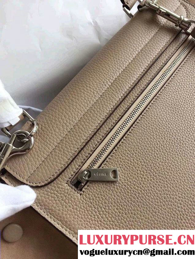 Celine Trapeze Small/Medium Tote Bag in Original Leather Grained Beige/Suede 2016