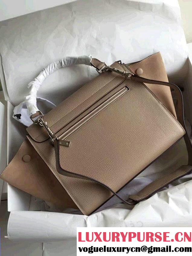 Celine Trapeze Small/Medium Tote Bag in Original Leather Grained Beige/Suede 2016