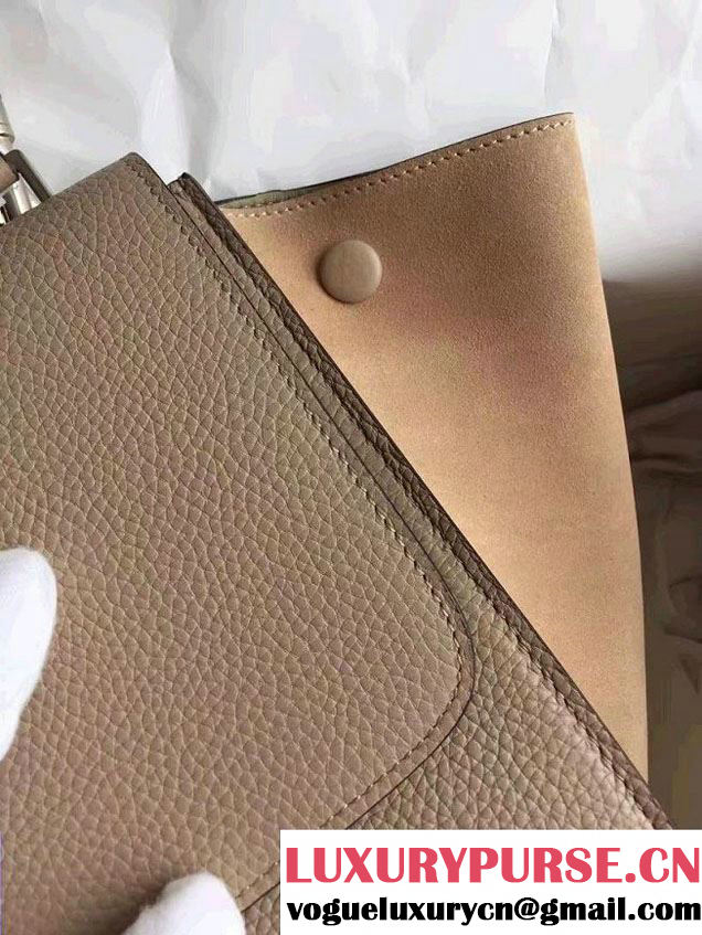 Celine Trapeze Small/Medium Tote Bag in Original Leather Grained Beige/Suede 2016