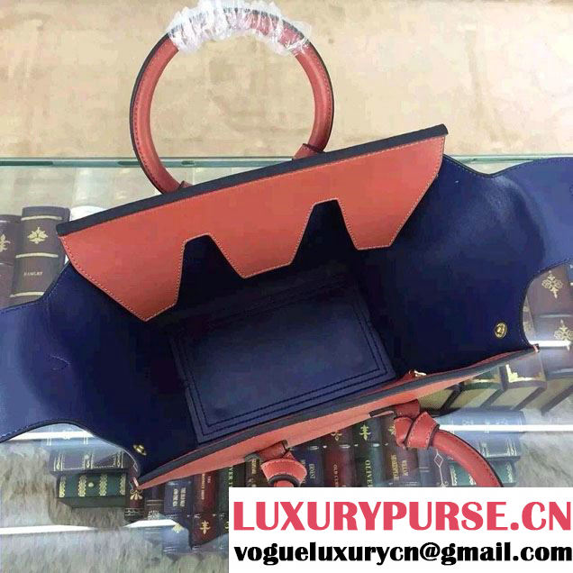 Celine Tie Tote Mini Bag in Grained/Calfskin Leather Brick 2015