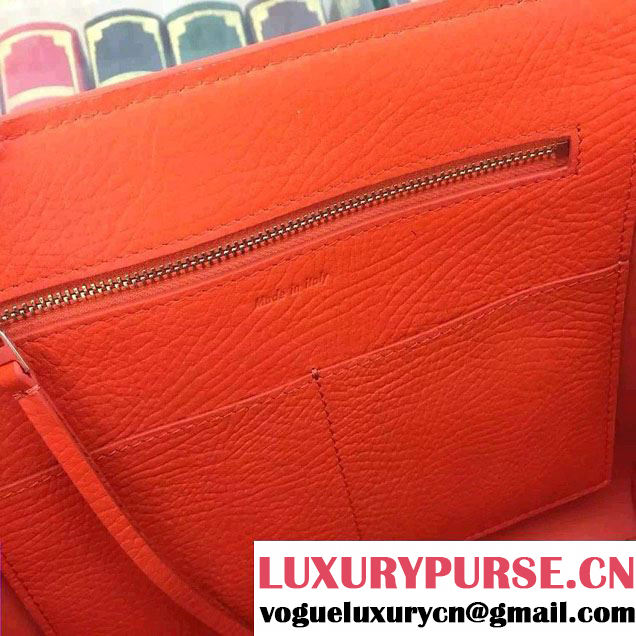 Celine Tie Tote Mini Bag in Grained/Calfskin Leather Orange/Blue 2015